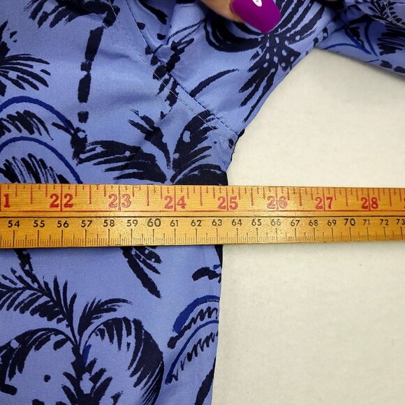 Spicy Tuna Coastal Outfitter Mens Hawaiian Button-Up Shirt Blue Black Palm Large - Picture 6 of 7